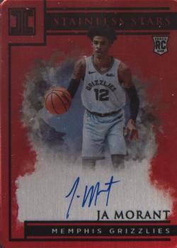 2019-20 Panini Impeccable - Stainless Stars Autographs Red #ST-JMT Ja Morant Front