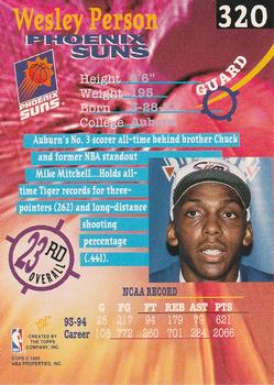 1994-95 Stadium Club - 1st Day Issue #320 Wesley Person Back