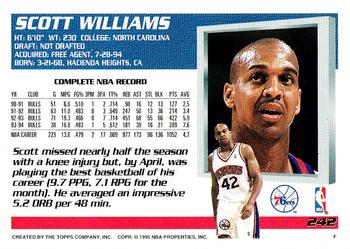 1994-95 Topps #242 Scott Williams Back