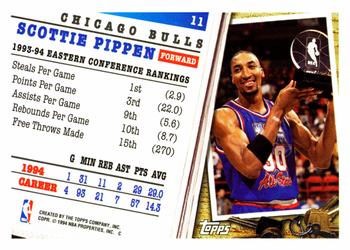1994-95 Topps #11 Scottie Pippen Back