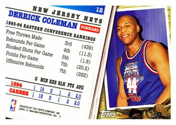 1994-95 Topps #12 Derrick Coleman Back
