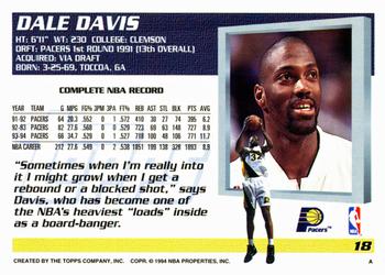 1994-95 Topps #18 Dale Davis Back