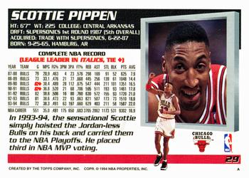 1994-95 Topps #29 Scottie Pippen Back
