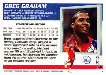 1994-95 Topps #34 Greg Graham Back