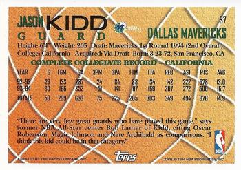 1994-95 Topps #37 Jason Kidd Back
