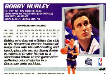 1994-95 Topps #44 Bobby Hurley Back