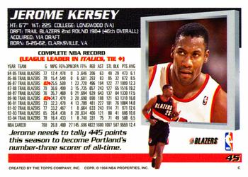 1994-95 Topps #45 Jerome Kersey Back