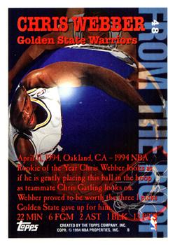1994-95 Topps #48 Chris Webber Back