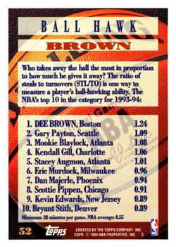 1994-95 Topps #52 Dee Brown Back