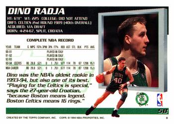 1994-95 Topps #58 Dino Radja Back