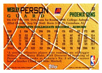 1994-95 Topps #66 Wesley Person Back