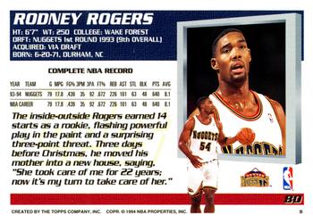 1994-95 Topps #80 Rodney Rogers Back