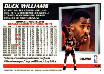 1994-95 Topps #84 Buck Williams Back