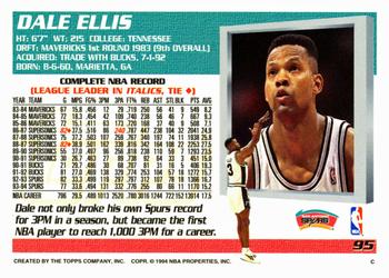 1994-95 Topps #95 Dale Ellis Back
