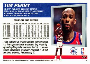 1994-95 Topps #97 Tim Perry Back
