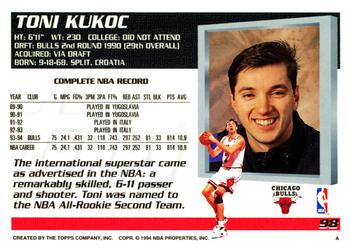 1994-95 Topps #98 Toni Kukoc Back