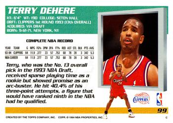 1994-95 Topps #99 Terry Dehere Back