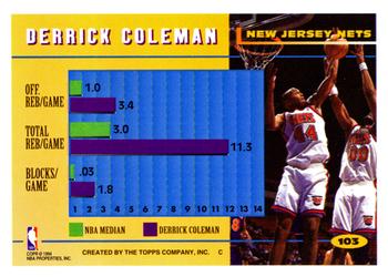 1994-95 Topps #103 Derrick Coleman Back