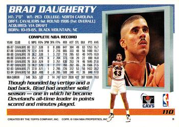 1994-95 Topps #110 Brad Daugherty Back