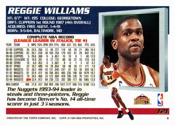 1994-95 Topps #121 Reggie Williams Back