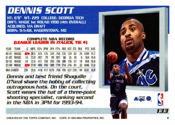 1994-95 Topps #133 Dennis Scott Back