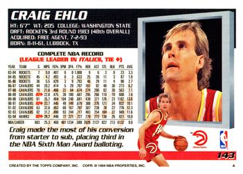 1994-95 Topps #143 Craig Ehlo Back