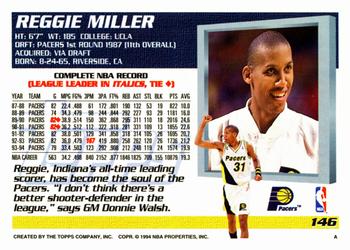 1994-95 Topps #146 Reggie Miller Back