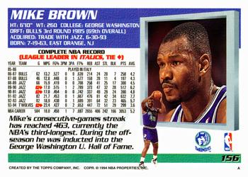 1994-95 Topps #156 Mike Brown Back