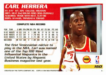 1994-95 Topps #160 Carl Herrera Back