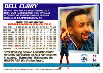 1994-95 Topps #164 Dell Curry Back