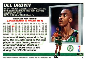 1994-95 Topps #165 Dee Brown Back