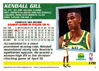 1994-95 Topps #170 Kendall Gill Back
