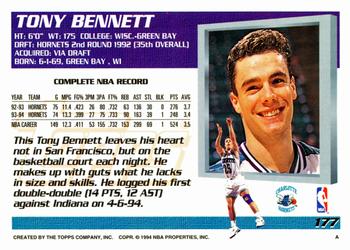 1994-95 Topps #177 Tony Bennett Back