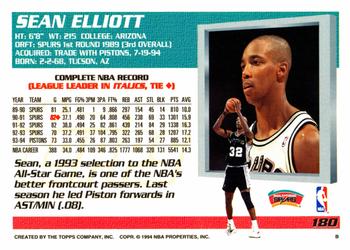 1994-95 Topps #180 Sean Elliott Back