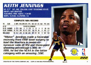 1994-95 Topps #222 Keith Jennings Back