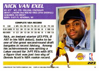 1994-95 Topps #223 Nick Van Exel Back