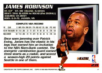 1994-95 Topps #231 James Robinson Back