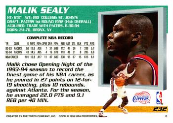 1994-95 Topps #232 Malik Sealy Back