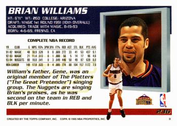 1994-95 Topps #236 Brian Williams Back