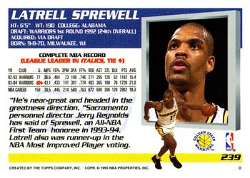 1994-95 Topps #239 Latrell Sprewell Back