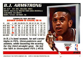 1994-95 Topps #245 B.J. Armstrong Back