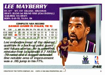 1994-95 Topps #248 Lee Mayberry Back