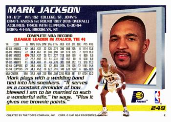 1994-95 Topps #249 Mark Jackson Back
