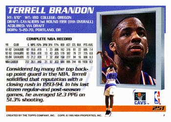1994-95 Topps #251 Terrell Brandon Back