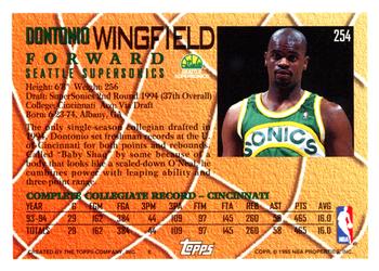 1994-95 Topps #254 Dontonio Wingfield Back