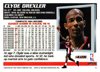 1994-95 Topps #255 Clyde Drexler Back