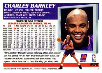 1994-95 Topps #259 Charles Barkley Back