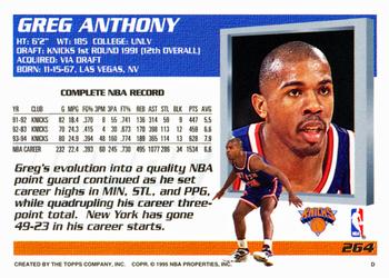 1994-95 Topps #264 Greg Anthony Back
