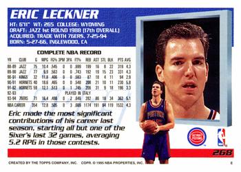 1994-95 Topps #268 Eric Leckner Back