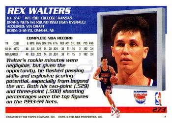1994-95 Topps #273 Rex Walters Back